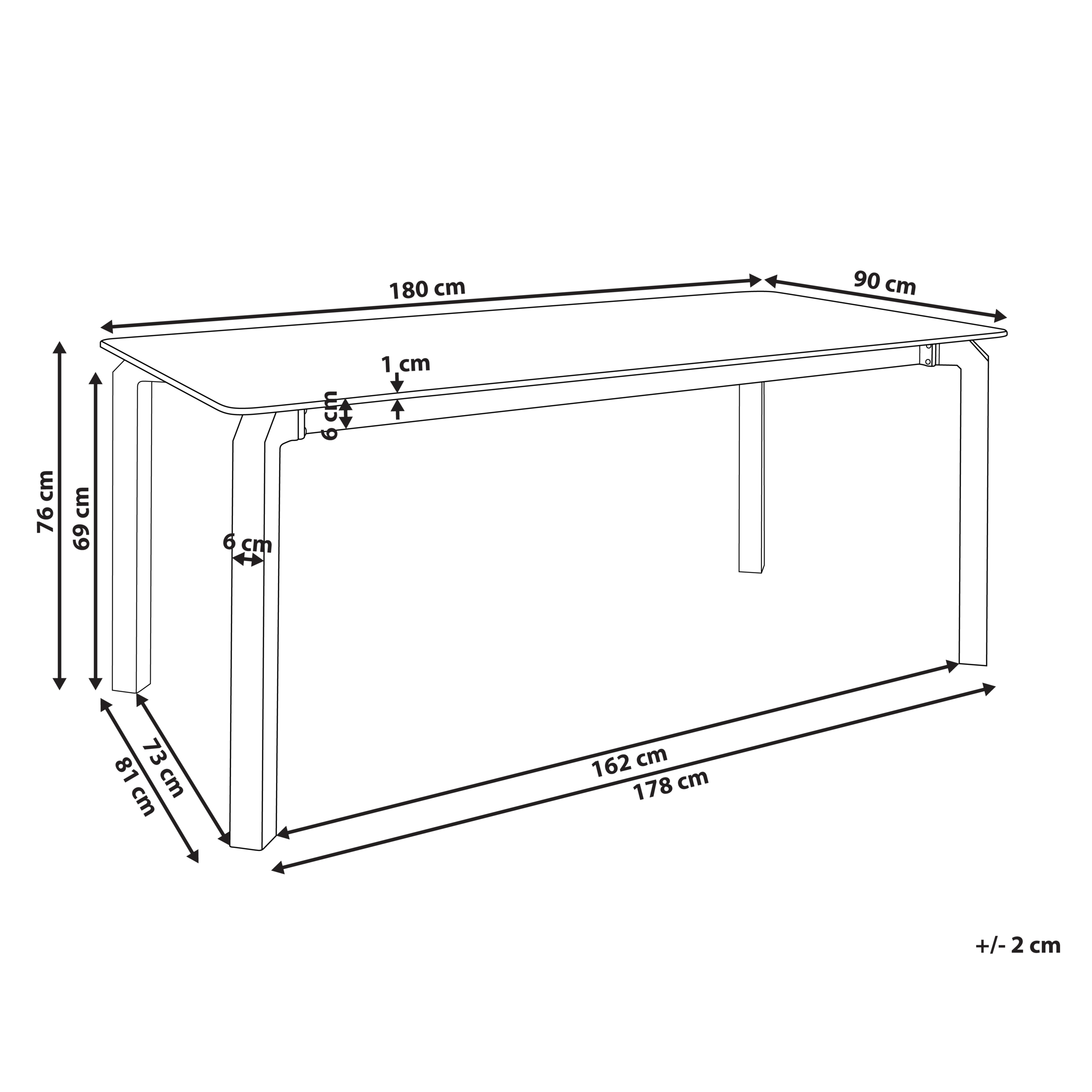 Havebord FELETTO 180 cm 90 cm Sten Hvid marmor