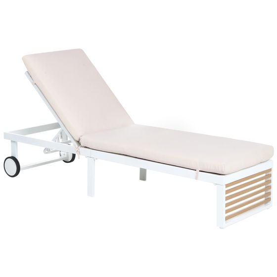 Liggestol med hynde VERDELLO Metal Beige