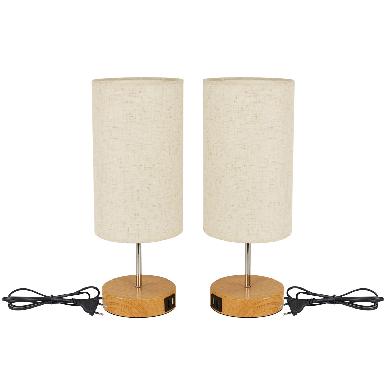 NETTLIFE Dæmpbar Touch Bordlampe, E27, Natlampe, Stue, Moderne Stofskærm