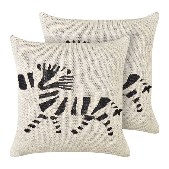 Sæt af 2 pyntepuder JABORI 45 x 45 cm Bomuld Beige