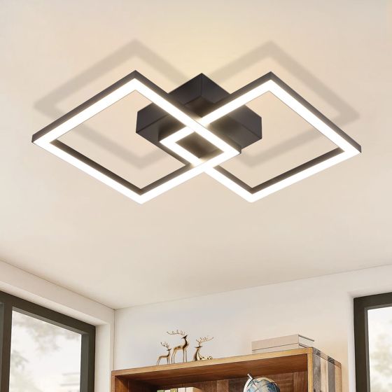 NETTLIFE Square, LED loftlampe, sort, 24W, 4000K, neutral hvid, moderne køkkenlampe