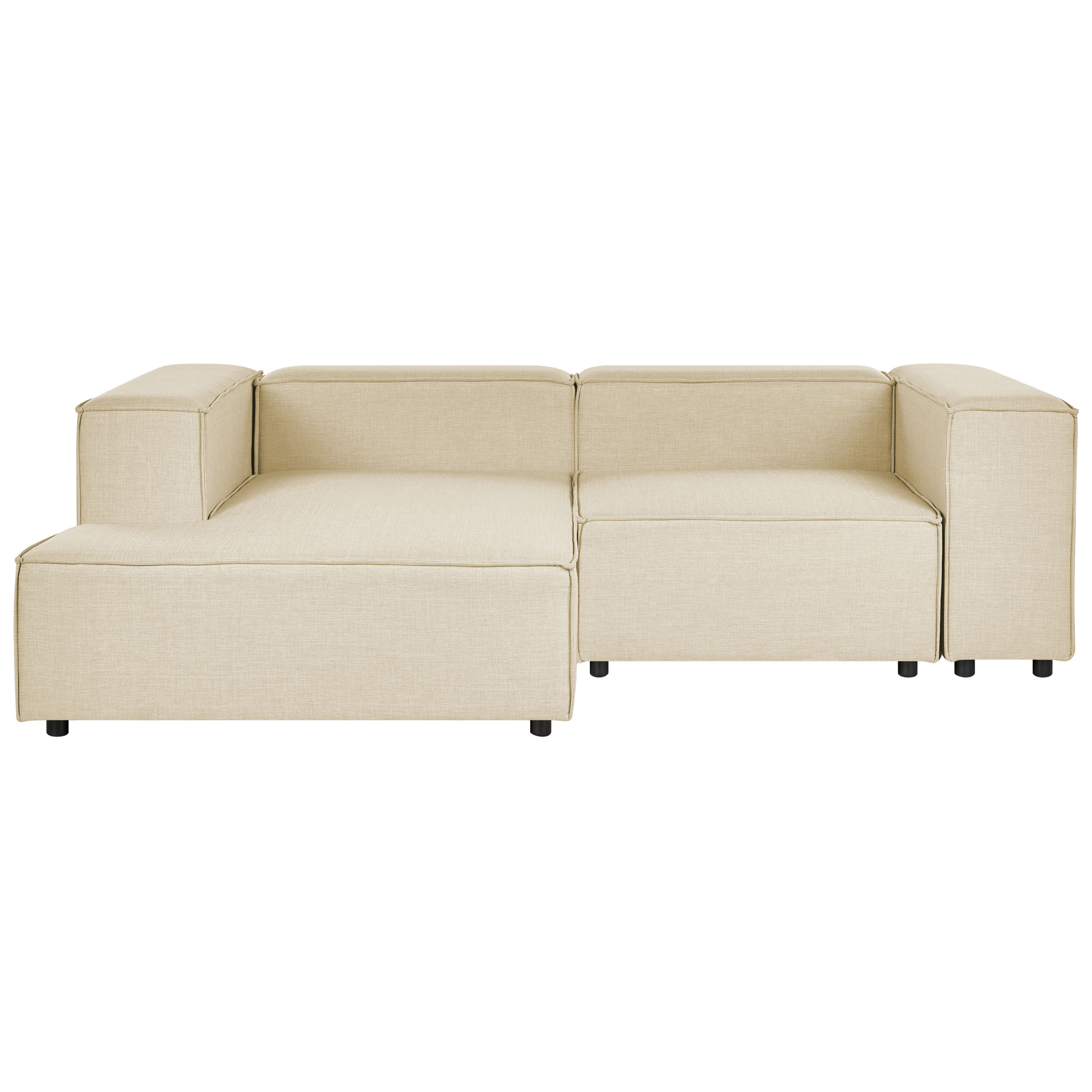 Hjørnesofa modul 2 personers APRICA Kunstlinned Beige Højrevendt