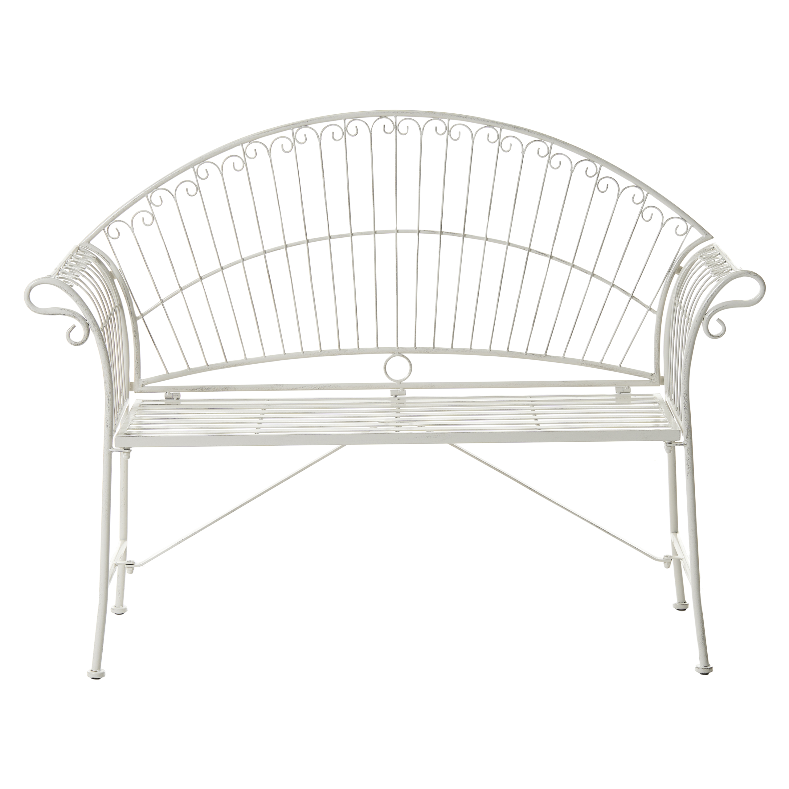 Havebænk GUALEA 130 cm Metal Cremehvid