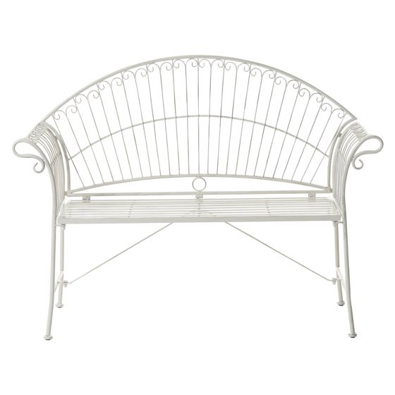 Havebænk GUALEA 130 cm Metal Cremehvid