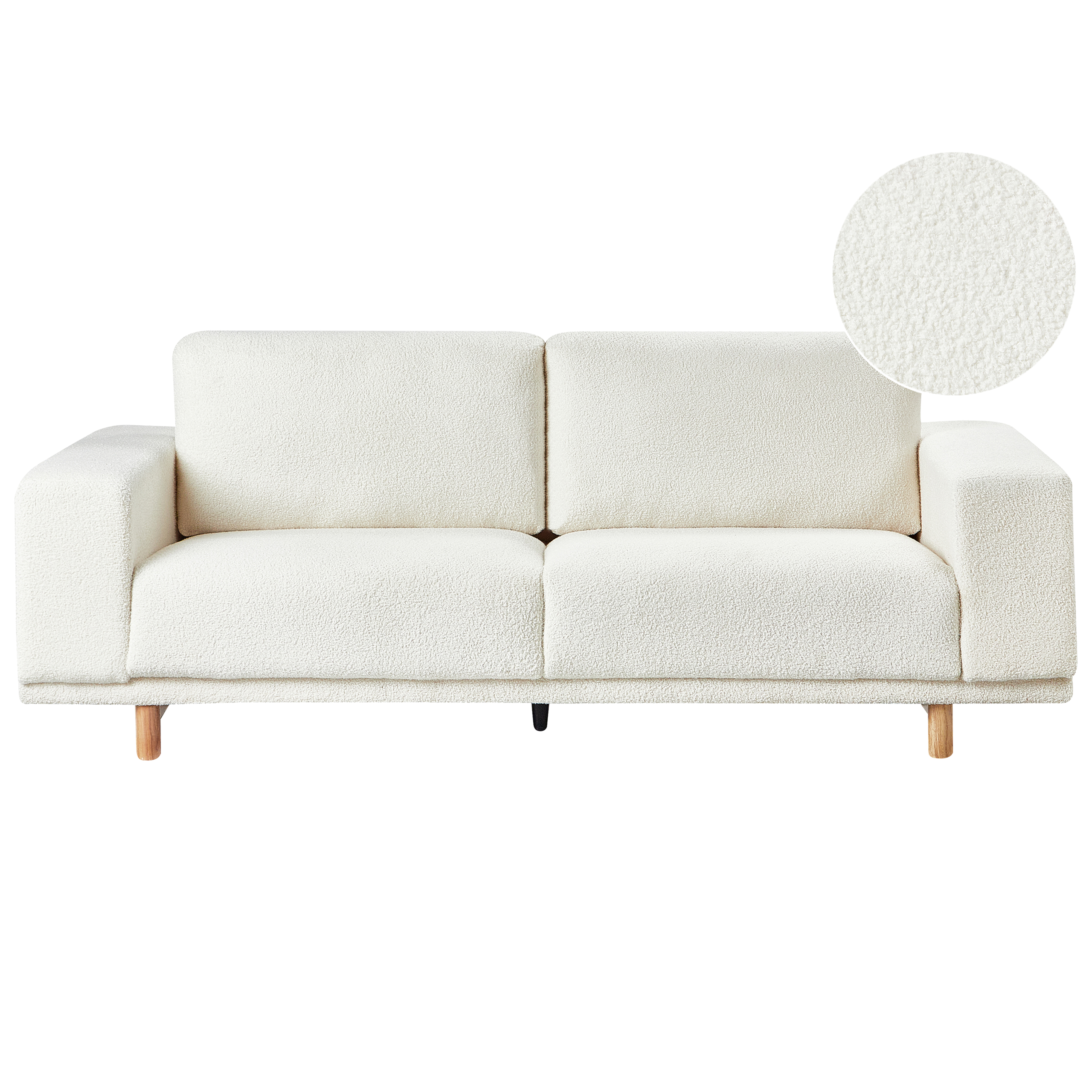 Sofa 3 personers NIVALA Boucle Cremehvid