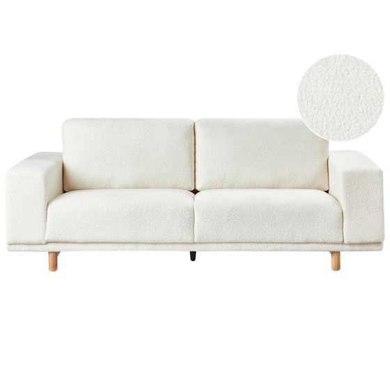 Sofa 3 personers NIVALA Boucle Cremehvid