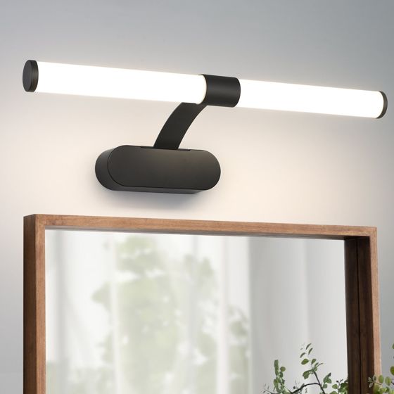 NETTLIFE LED - badeværelse, væglampe, LED - spejllampe, neutralt hvidt lys, 4000 Kelvin, 6W Vandtæt, IP44 bredde, 400 mm, sort