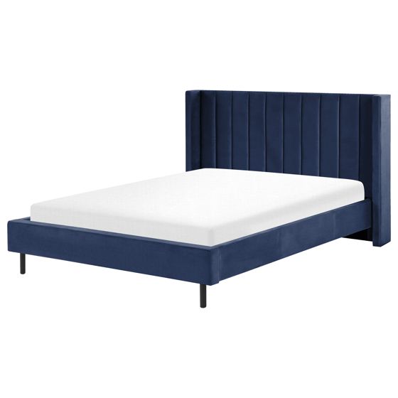 Seng Velour VILLETTE 160 x 200 cm Navy Blå