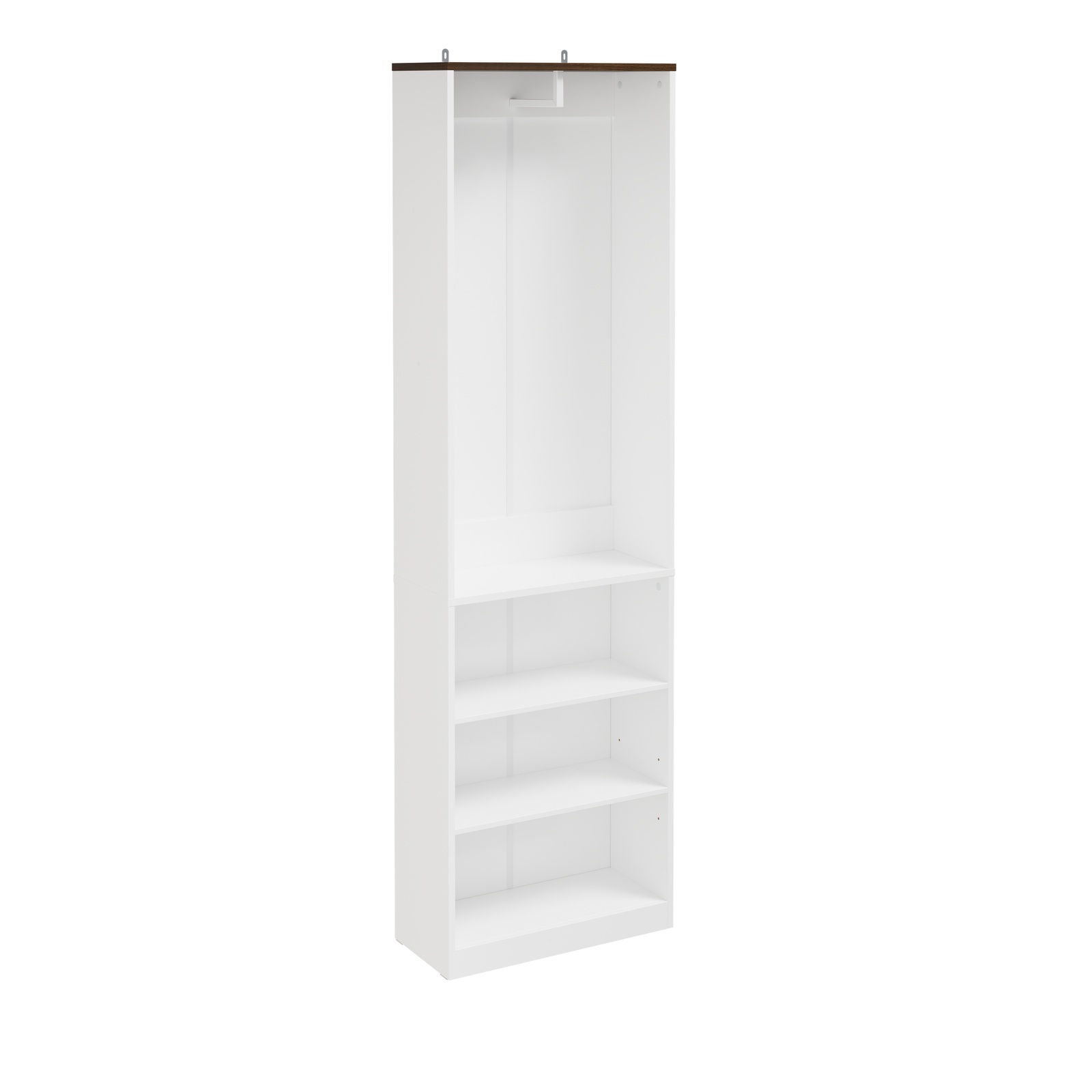 Skab med garderobestang og hylder hvid 55x25x187 cm KSB02-W