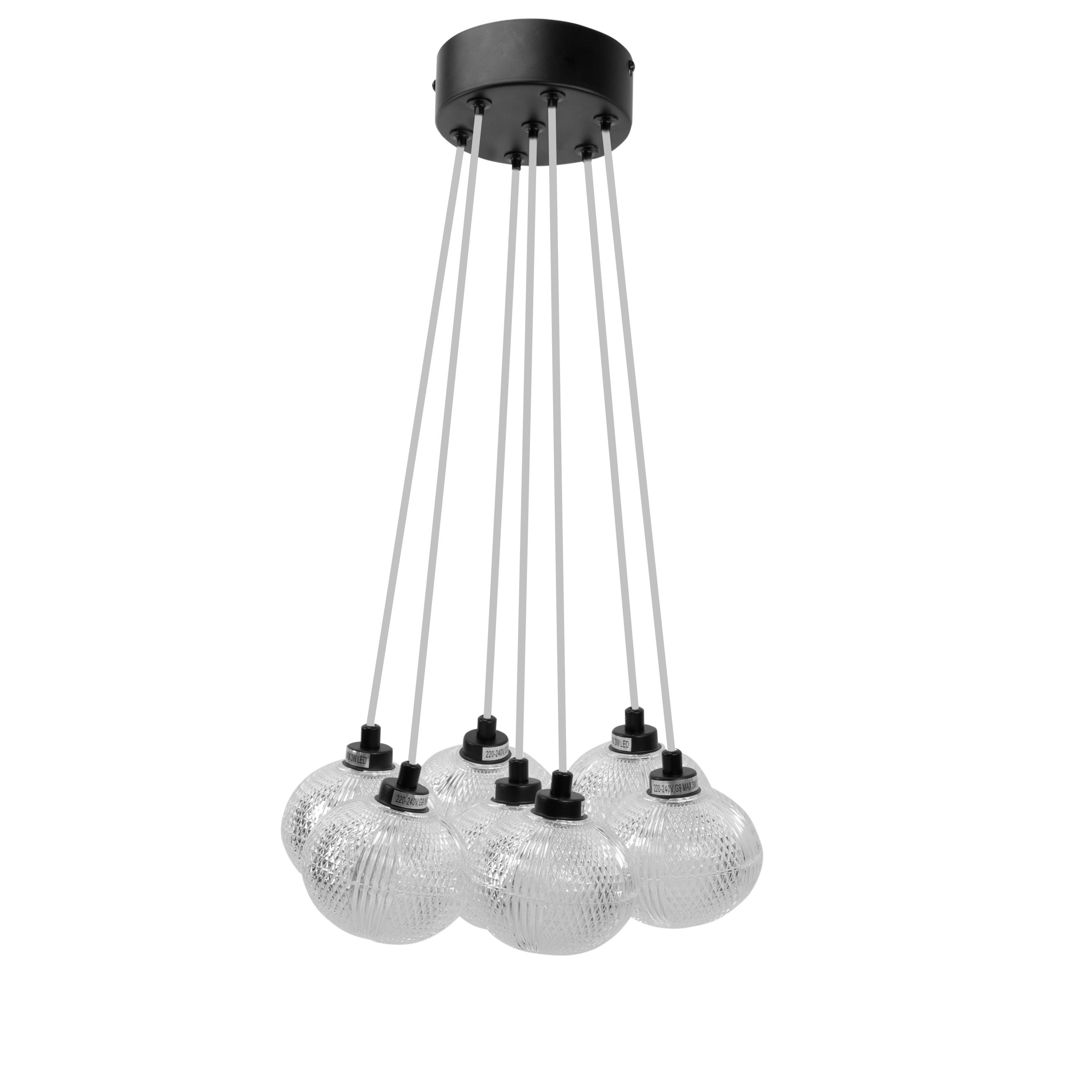 TOOLIGHT loftlampe MS020-7CP Sort 12x12x115cm
