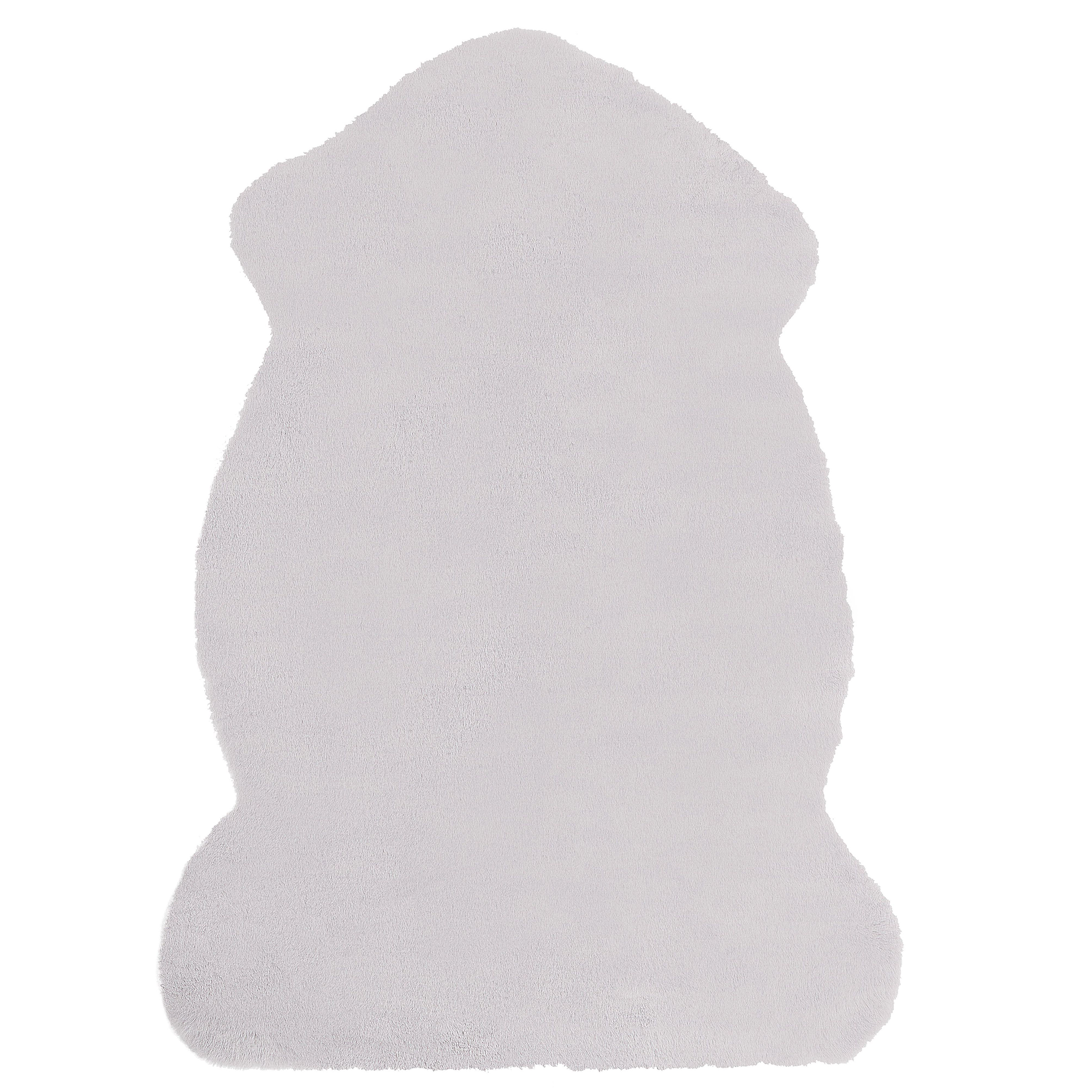Tæppe af kunstpels UNDARA Lysegrå 60 x 90 cm