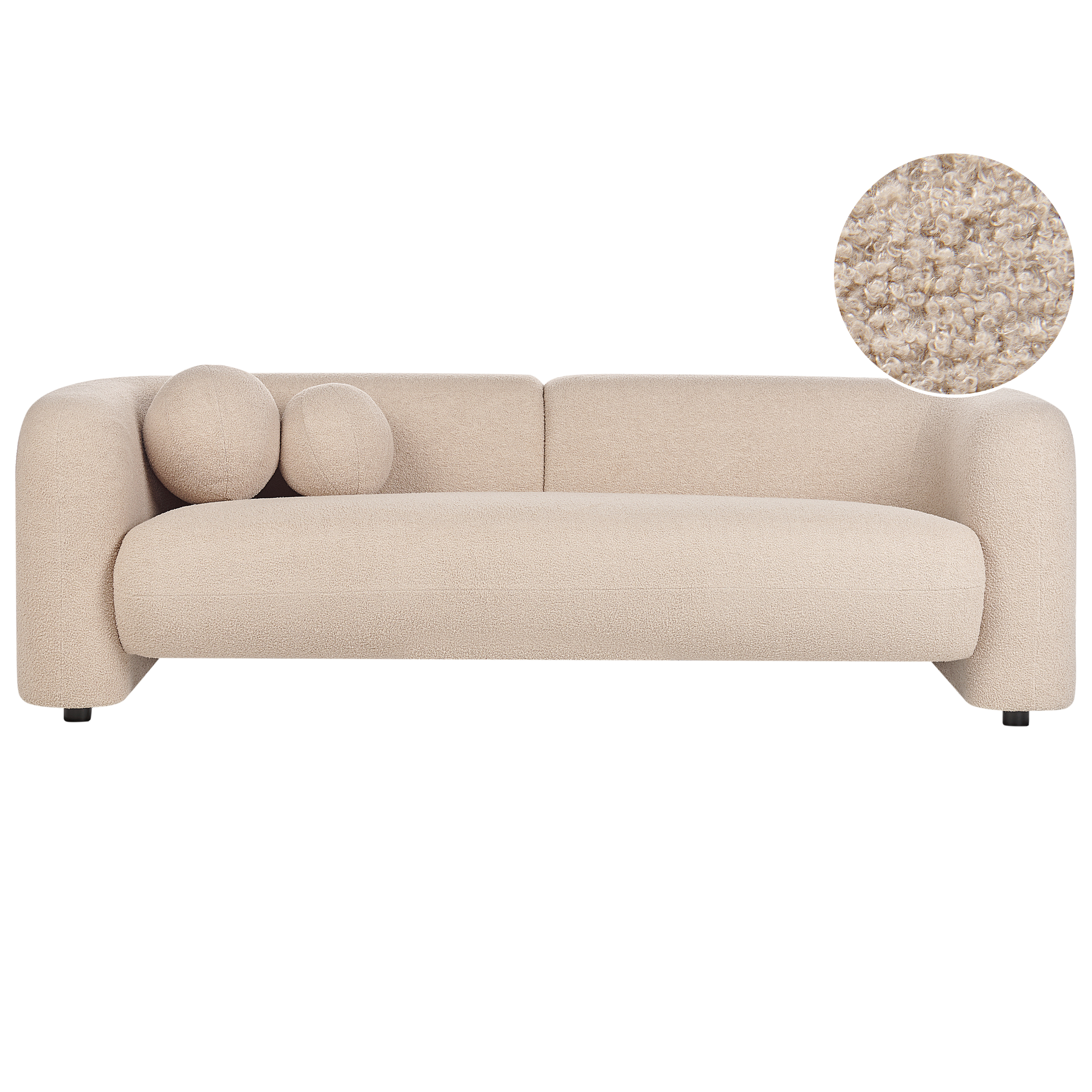 Sofa 3 personers LEIREN Boucle Beige