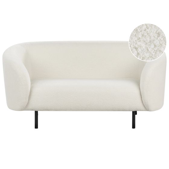 Sofa 2 personers LOEN Boucle Hvid