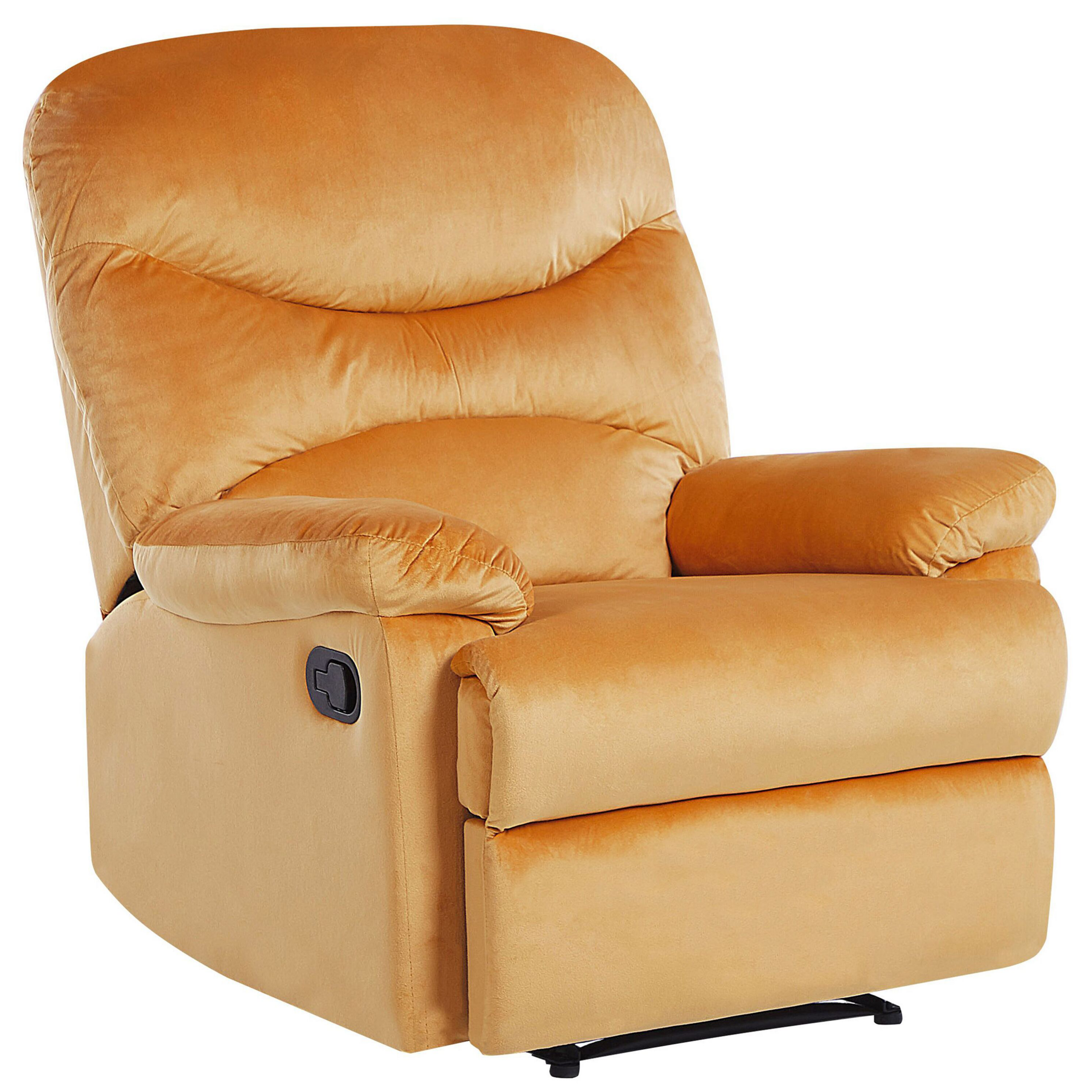 Recliner stol ESLOV Inkl. fodstøtte Velour Sennepsgul