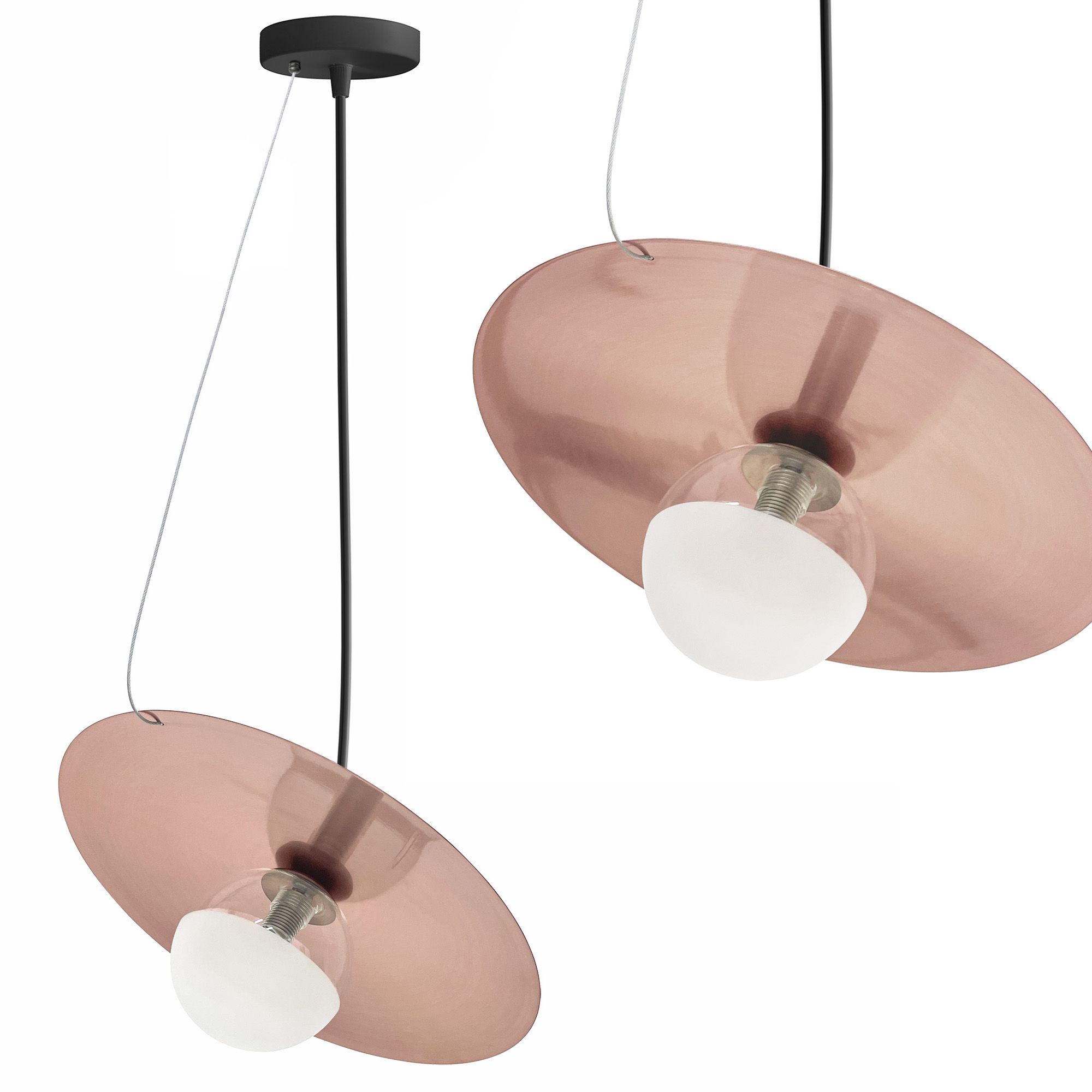 TOOLIGHT hængende loftlampe APP1418-CP Sort/Rosaguld 30x30x1cm