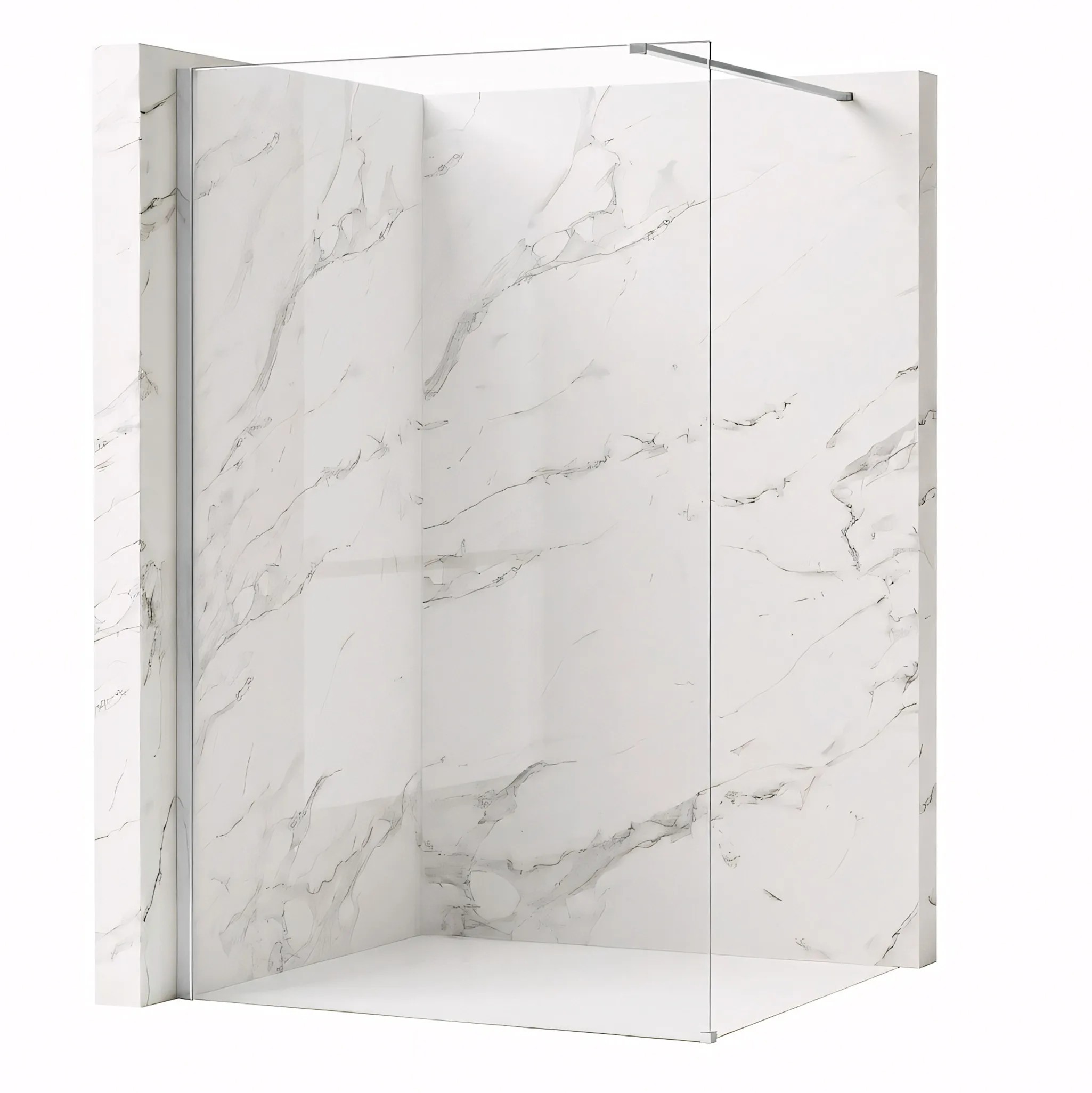 REA brusevæg Flexi Transparent 80 Krom, 120x80x195cm