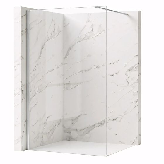 REA brusevæg Flexi Transparent 80 Krom, 120x80x195cm