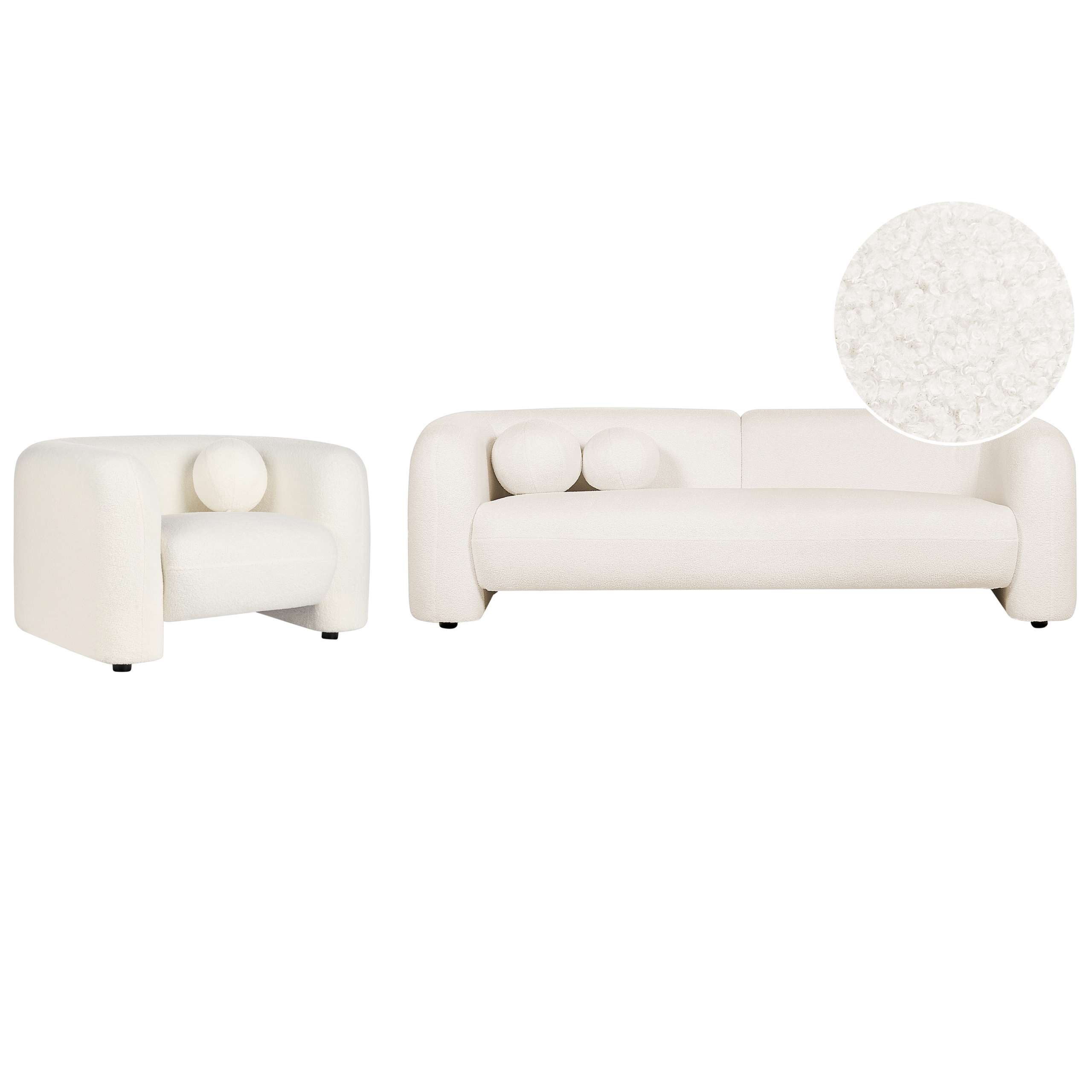 Sofasæt 4 personers LEIREN Boucle Hvid