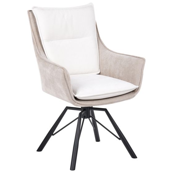 Spisebordsstol ANNEBERG Chenille Off-White/ Beige
