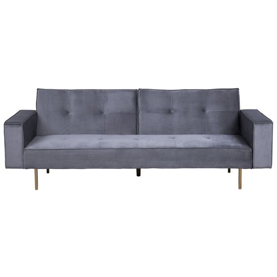 Sovesofa 3 personers VISNES Velour Grå
