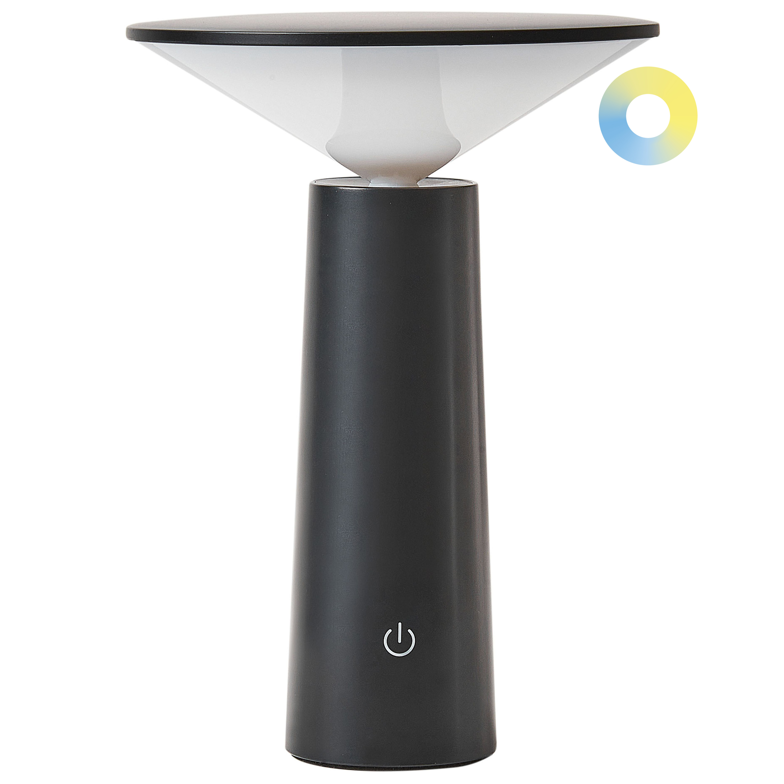 Trådløs LED-bordlampe LEVIRA Med dæmpning Metal Sort