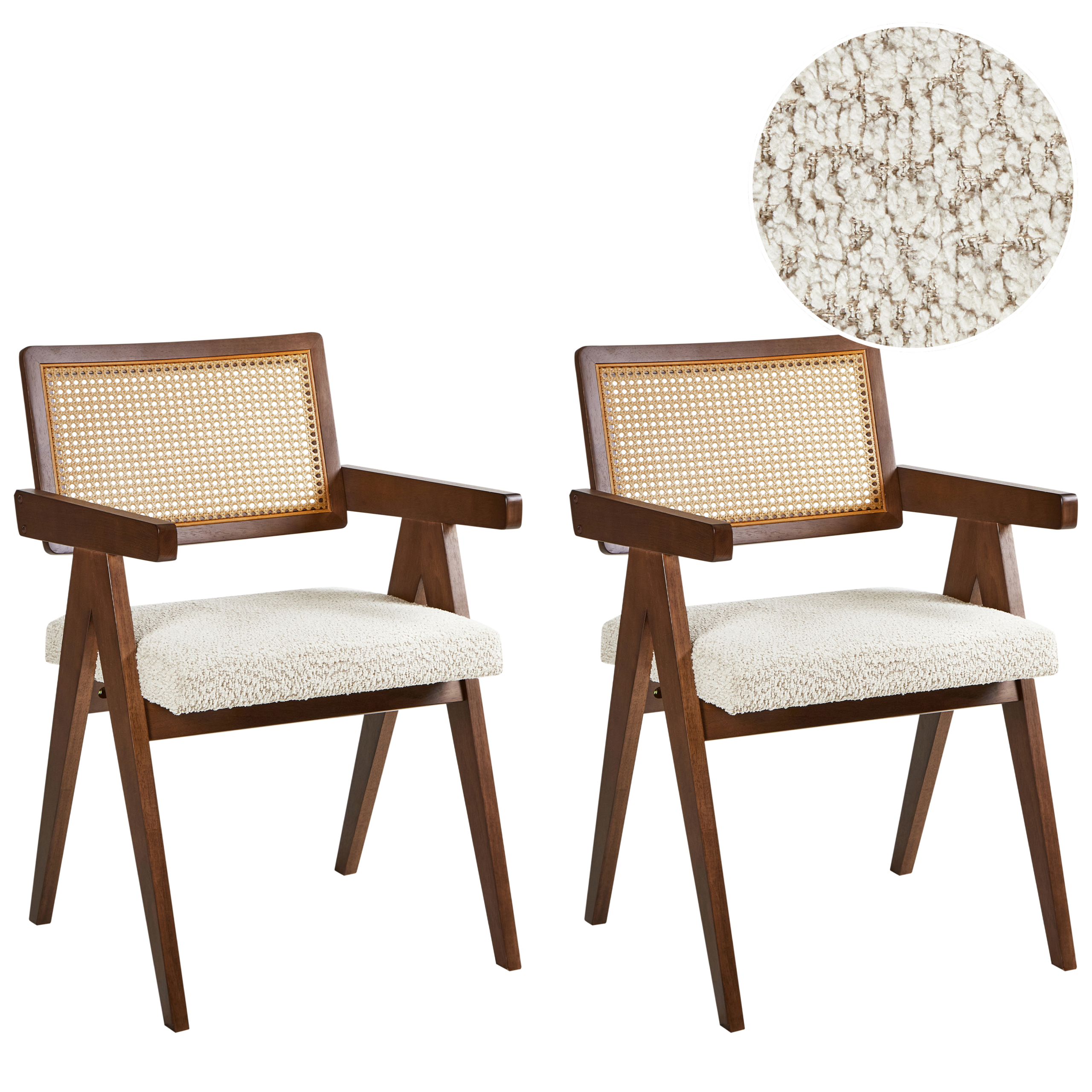 Sæt med 2 spisebordsstole AVA Træ Brun/lys beige