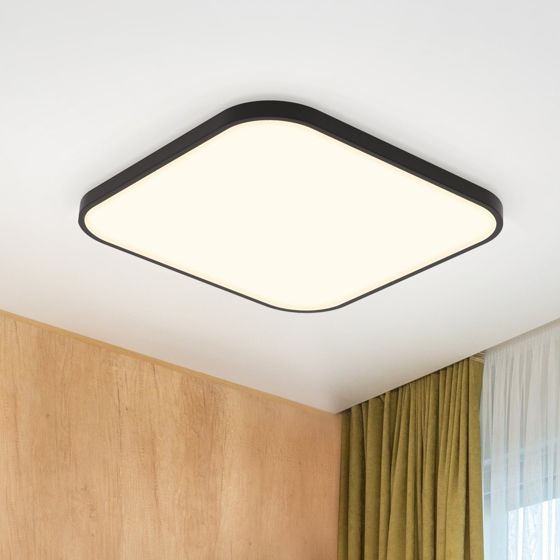 NETTLIFE LED - loftslampe, 4000K, 19W, 27cm, soveværelses- og køkkenlampe, sort firkantet Badeværelse IP44 Badeværelseslampe