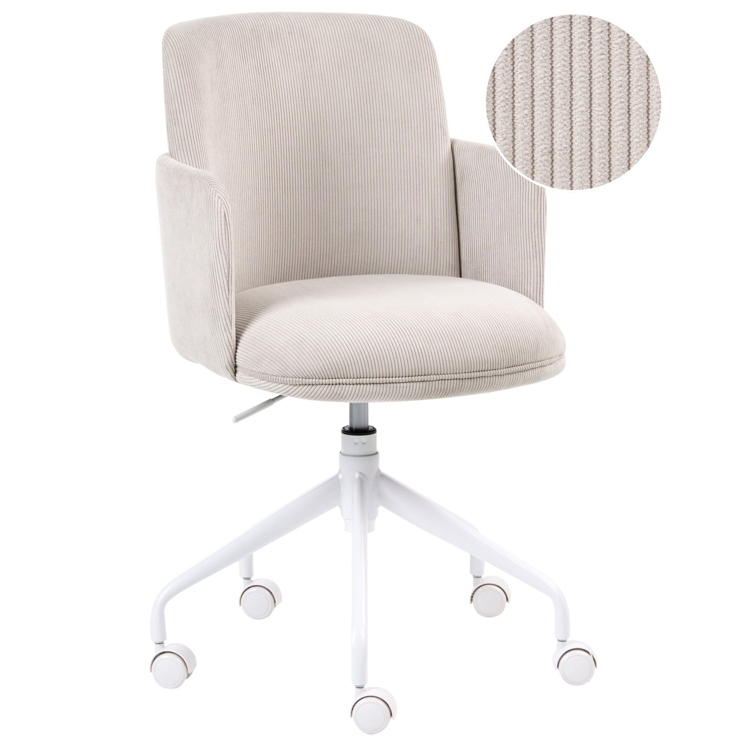 Kontorstol DRYDEN Fløjl Lys Beige