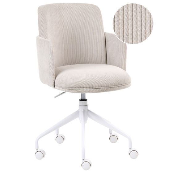 Kontorstol DRYDEN Fløjl Lys Beige