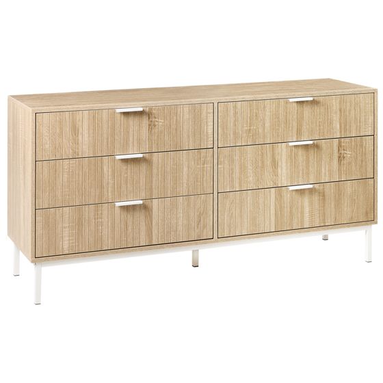 6 skuffers kommode ROYALLA Lysebrun