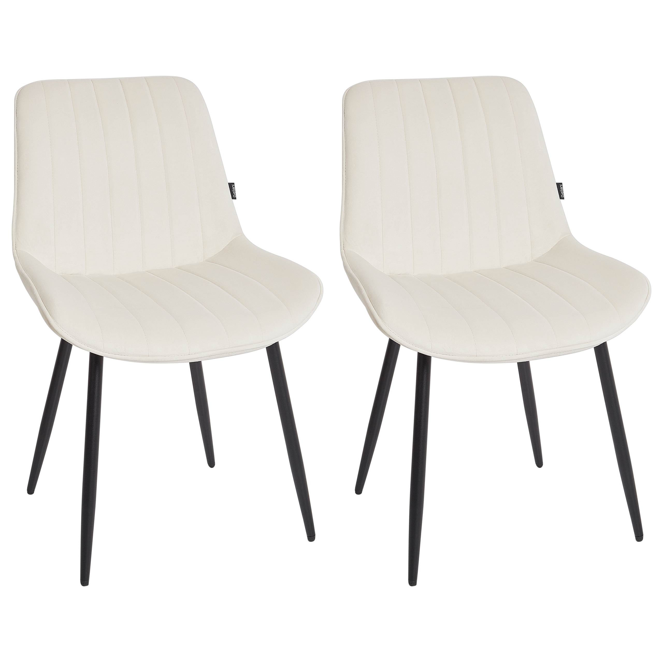 Sæt med 2 spisebordsstole DUBROVNIK Velour Lys Beige