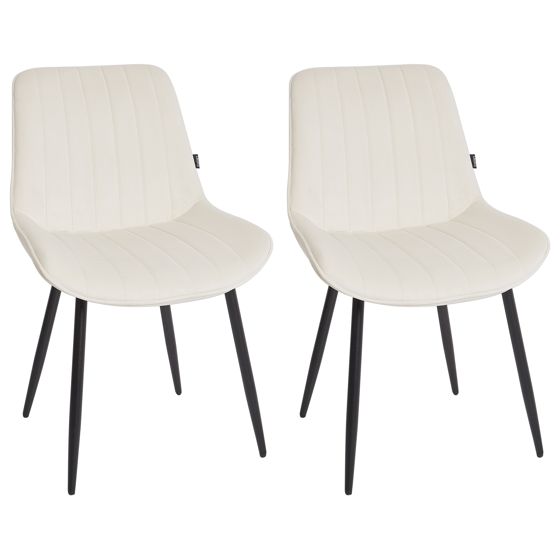 Sæt med 2 spisebordsstole DUBROVNIK Velour Lys Beige