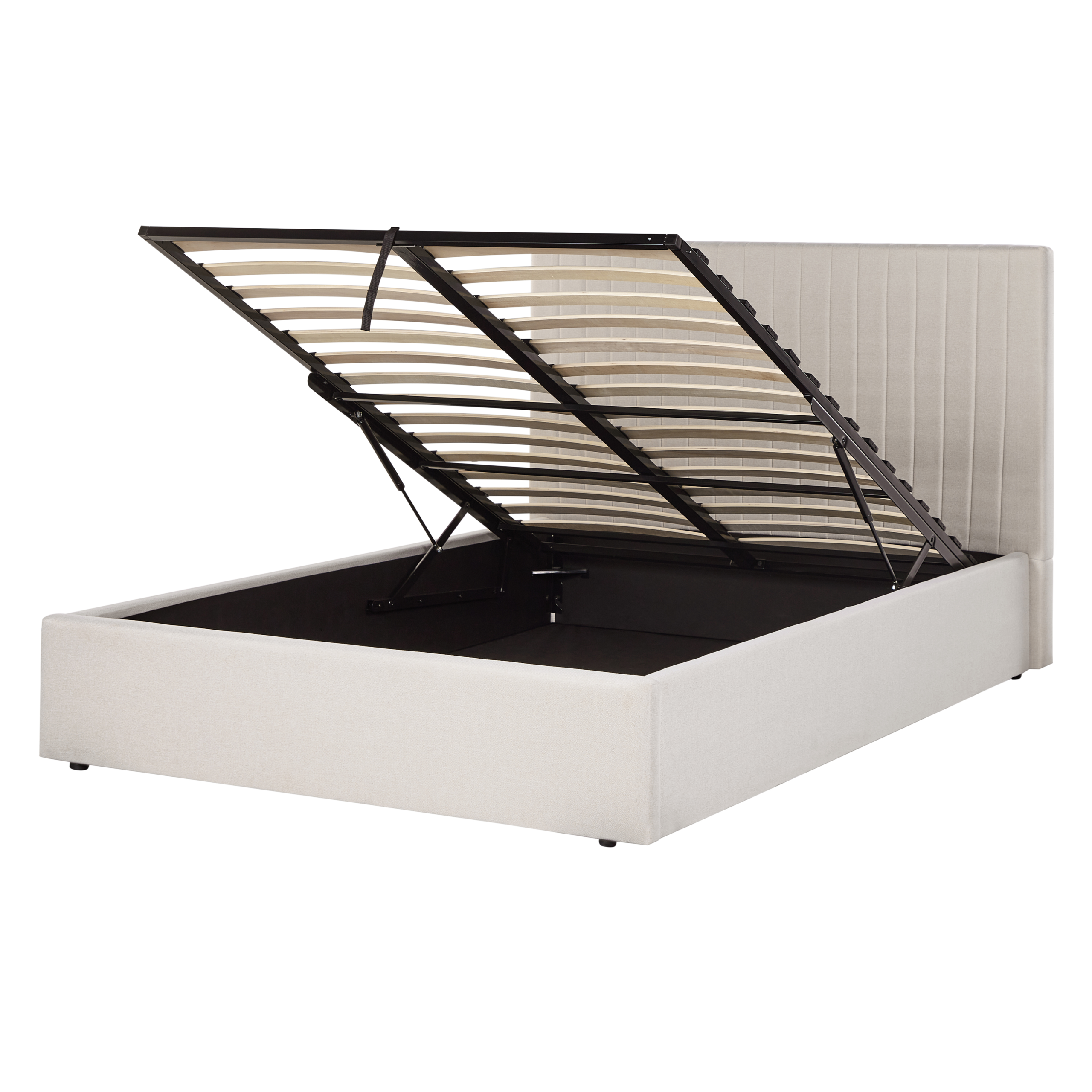 Seng med opbevaring VION Lys Beige 140 x 200 cm