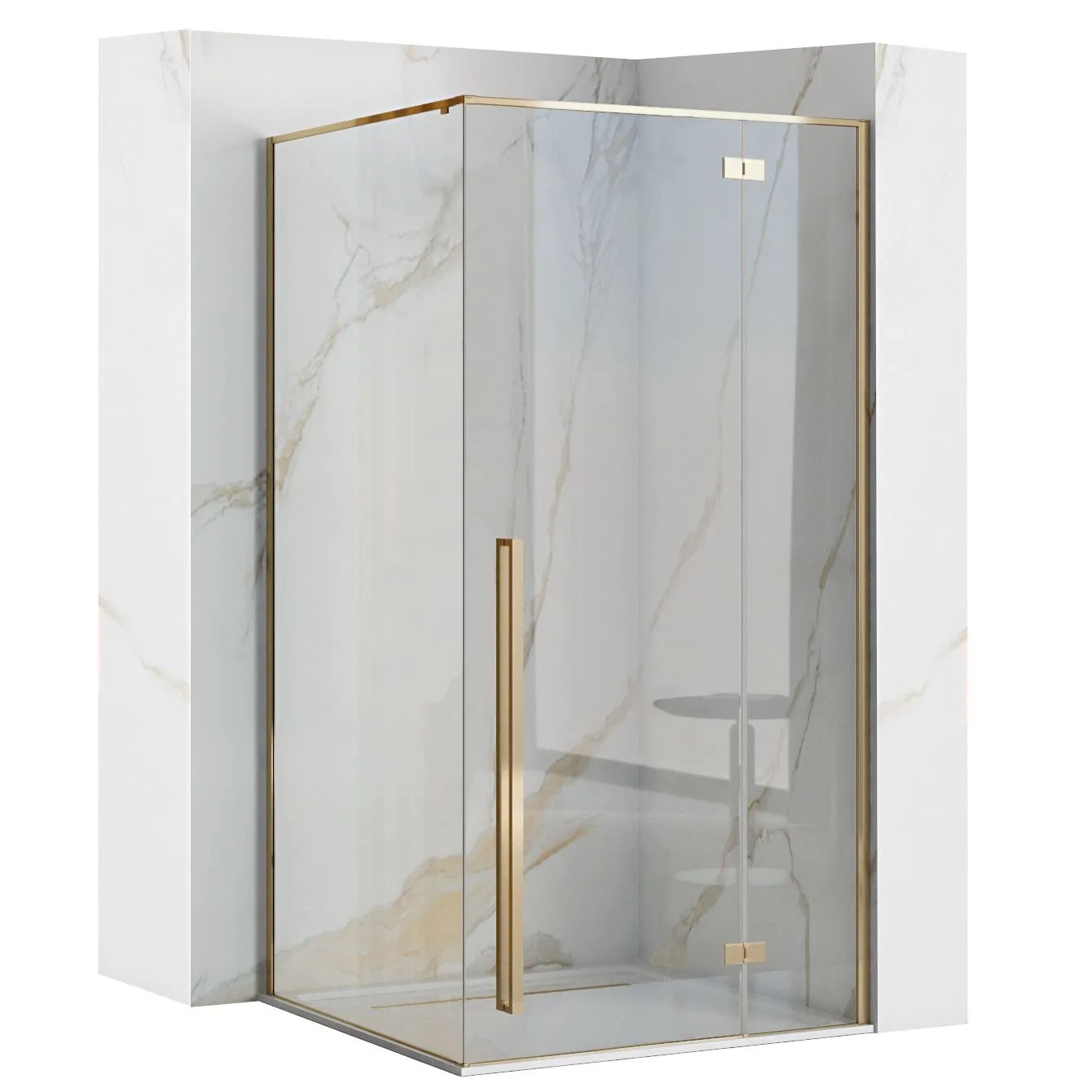 REA brusekabine FARGO 80x100 Guld, 80x99,5x195cm