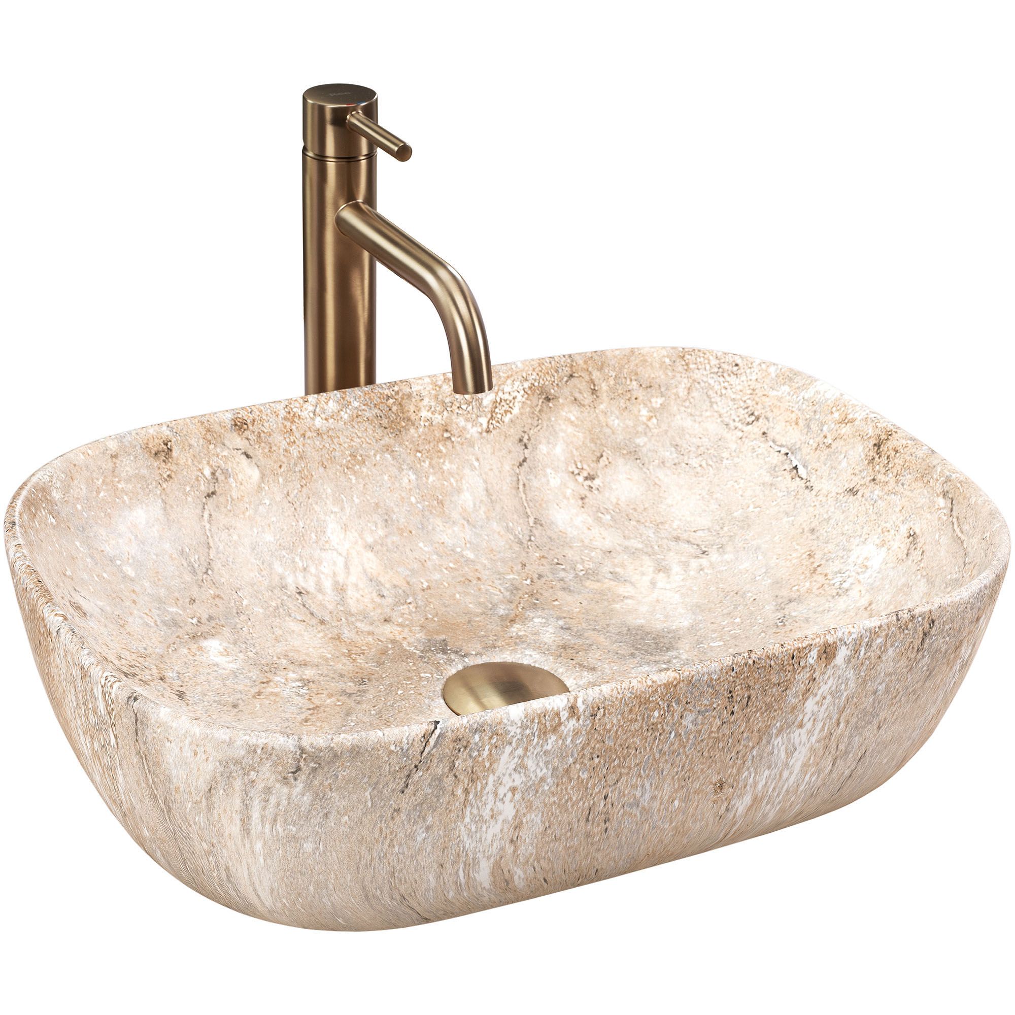 REA bordmonteret håndvask BELINDA SAVANA Beige, 46,5x33,5x13,5cm