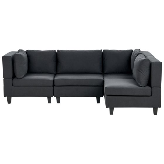 Hjørnesofa modul 4 personers UNSTAD Sort Venstrevendt