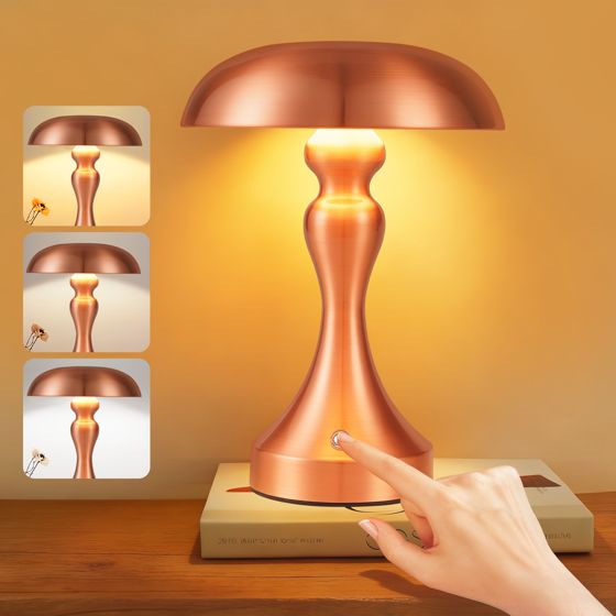 NETTLIFE LED-sengelampe, berøringsdæmpbar, trådløs, USB-genopladelig, vintage-stil