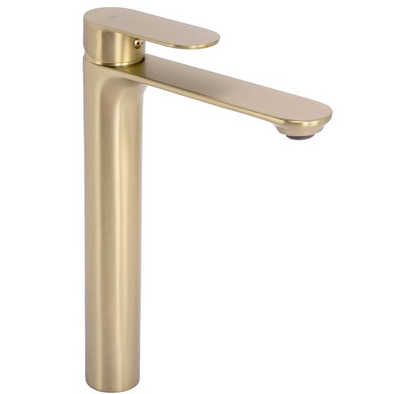 REA håndvaskarmatur drop Høj Børstet guld, 15,5x13,5x29cm