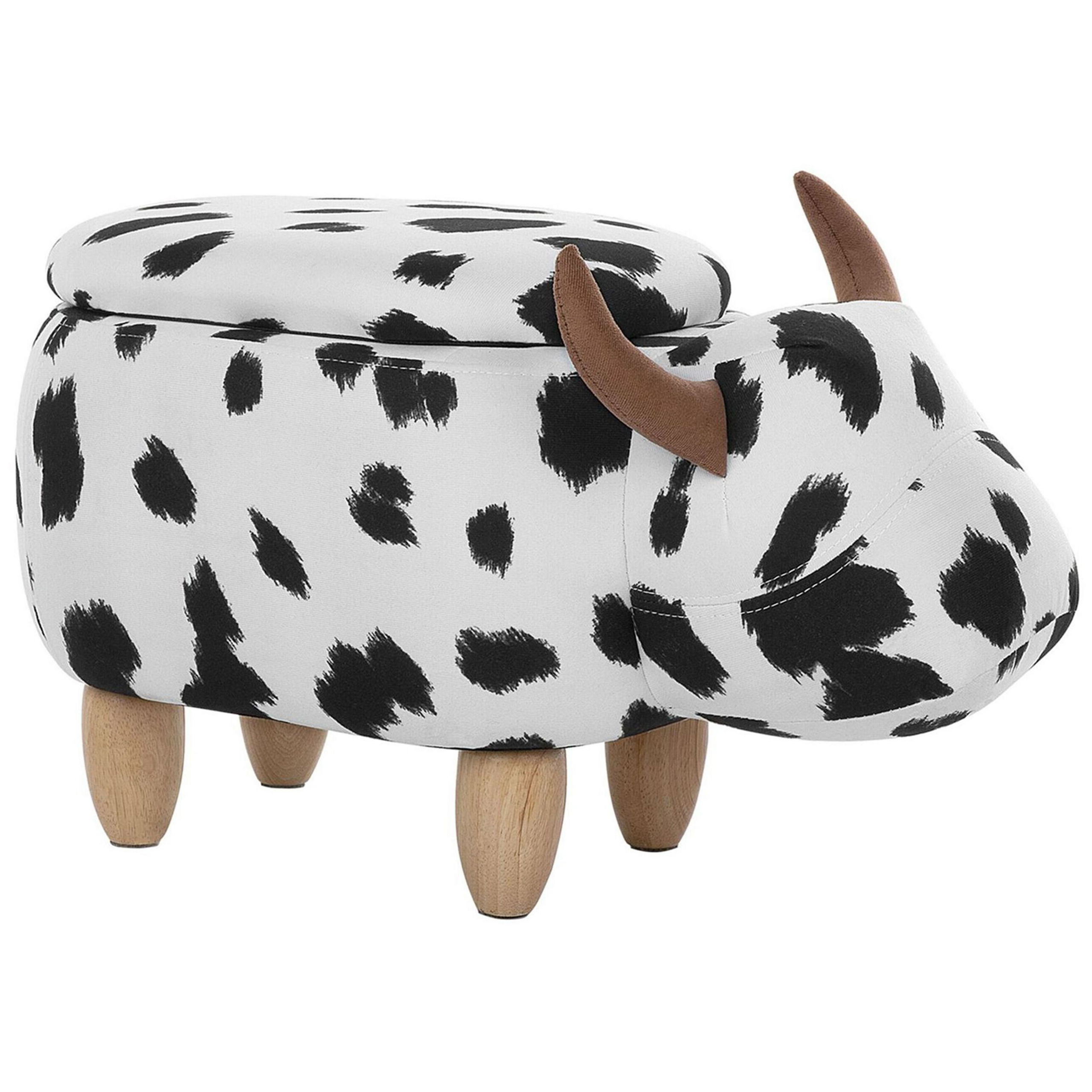 Dyrepuf med opbevaring COW Ko Hvid