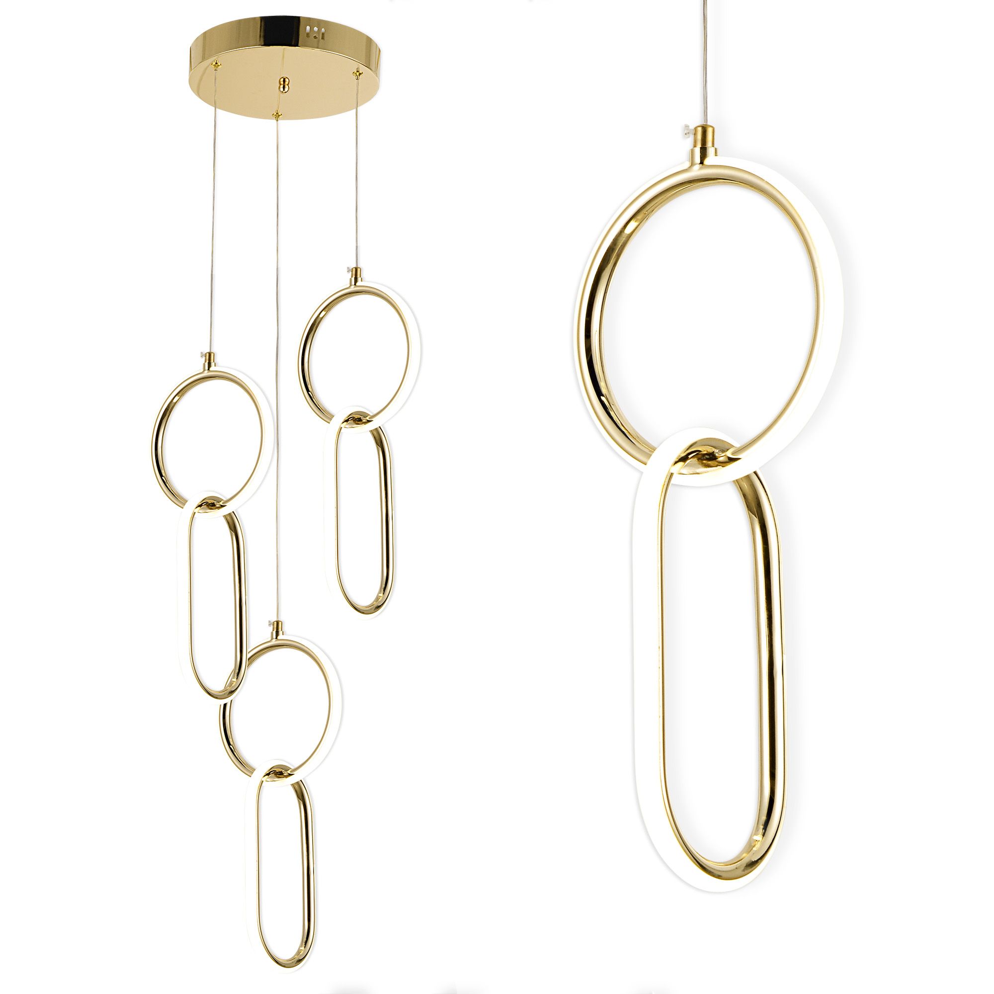 TOOLIGHT hængende loftlampe G077-3CPR LED Guld 129,5x16,5x37cm