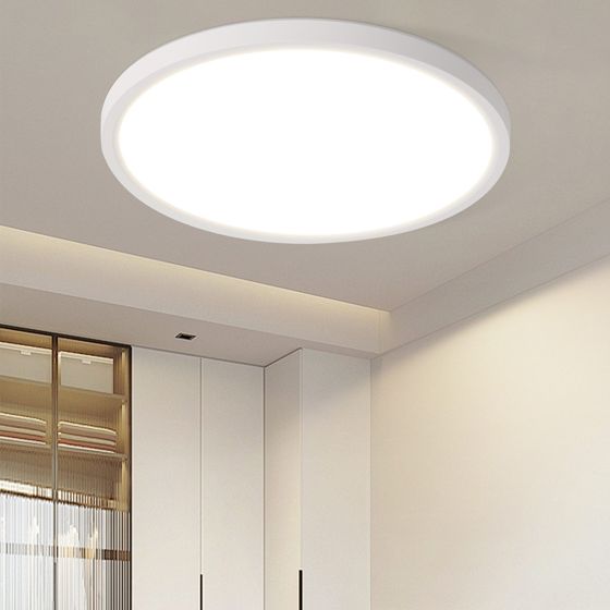 NETTLIFE LED - loftlampe til badeværelset, flad, 30 cm, 24 W, rund, hvid, køkkenloftlampe, ikke dæmpbar