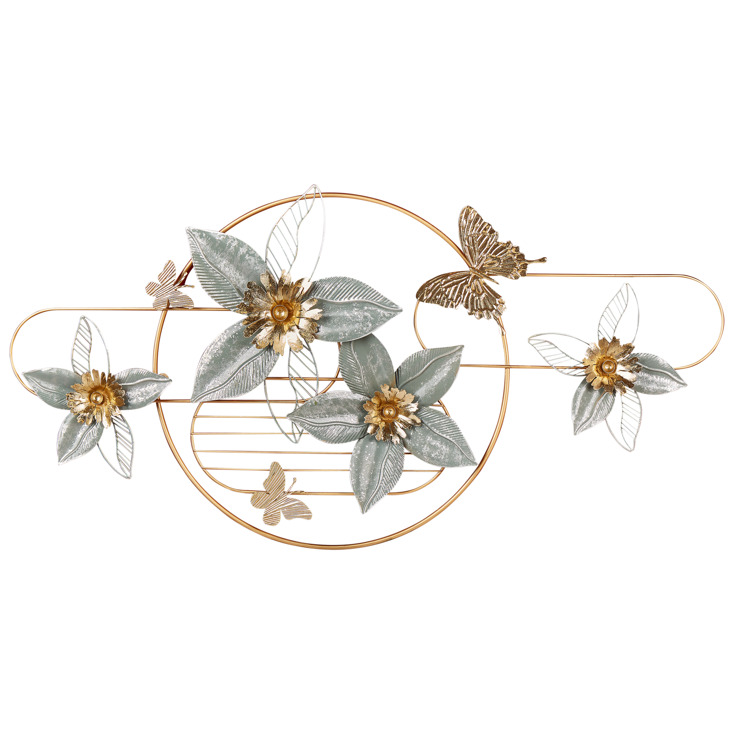 Vægdekoration Blomst TANTALUM 59 cm Metal Guld