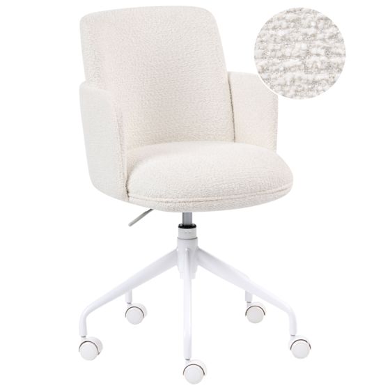 Kontorstol DRYDEN Boucle Cremehvid