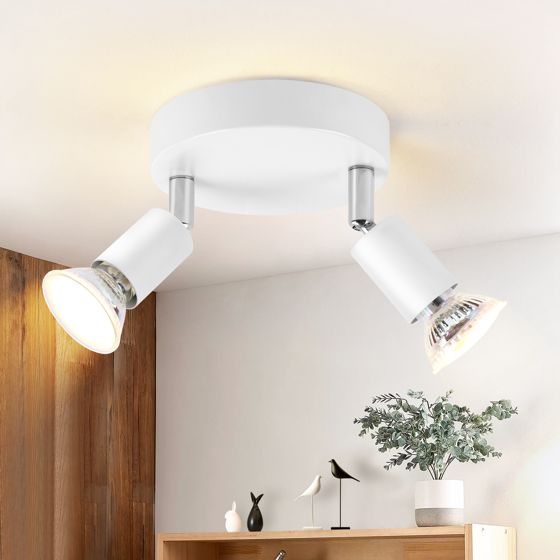 NETTLIFE LED - loftlampe GU10 - 2 moderne runde loftspotlights 350° loftspotlights til køkkenet