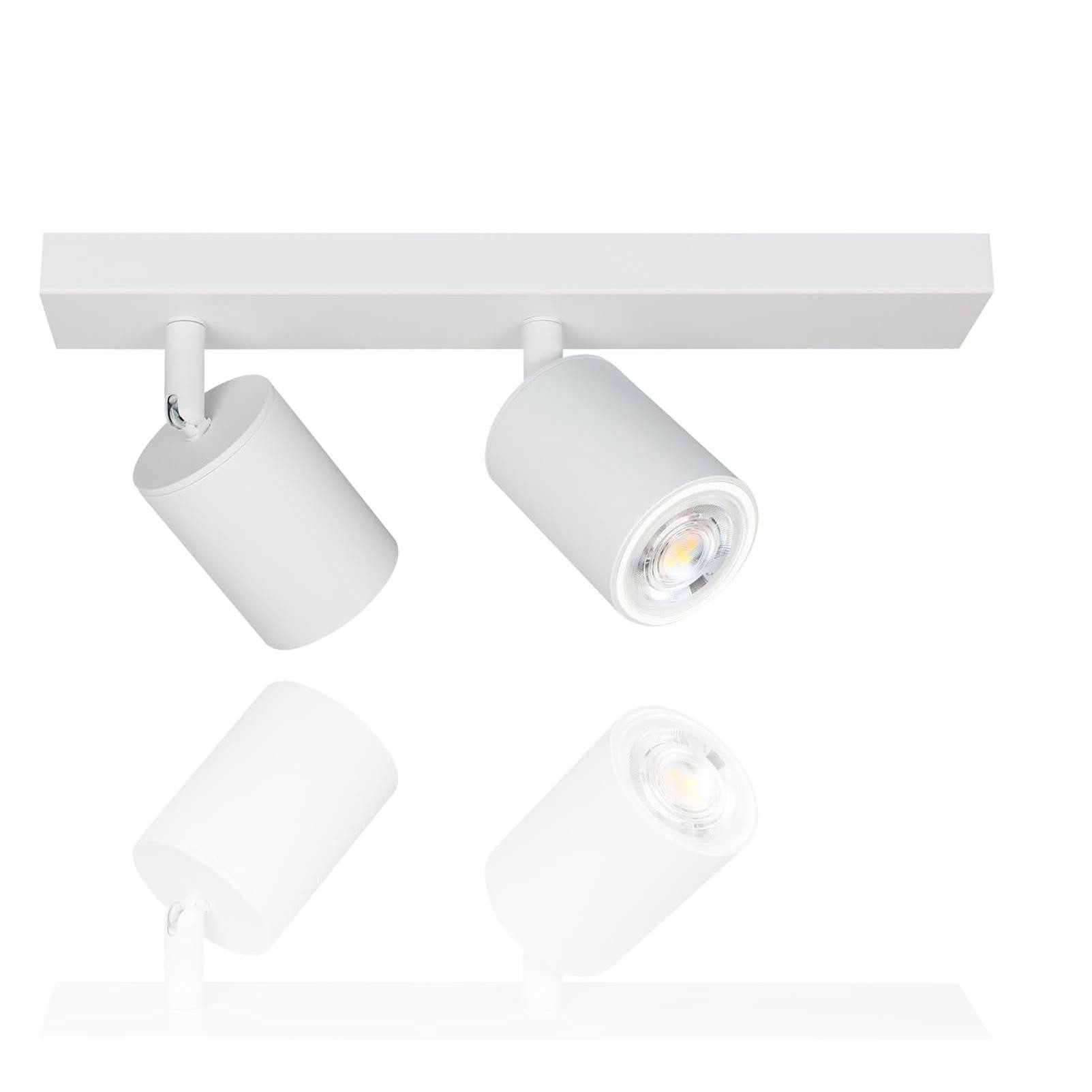 NETTLIFE loftspotlight med 2 flammer, hvid metal