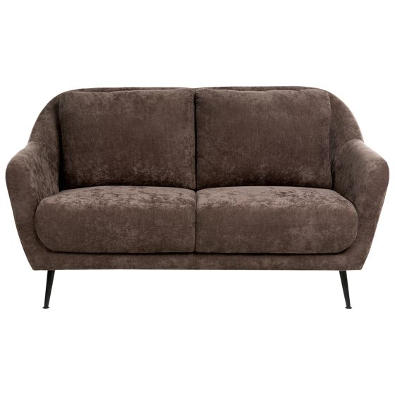 Sofa 2 personers EIBY Chenille Mørkebrun