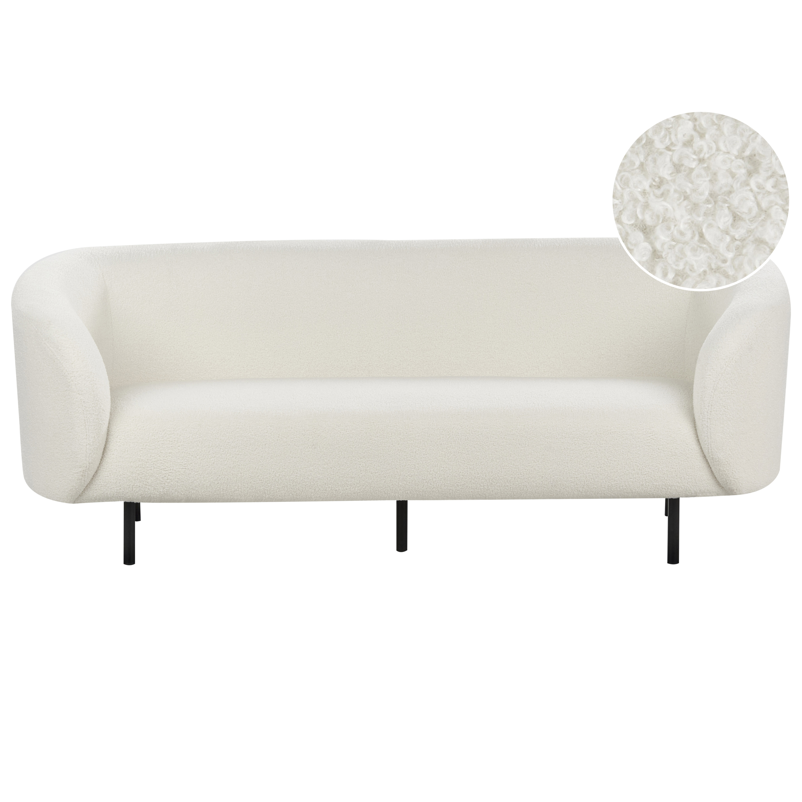 Sofa 3 personers LOEN Boucle Hvid