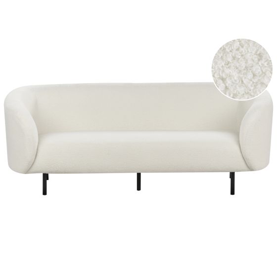 Sofa 3 personers LOEN Boucle Hvid