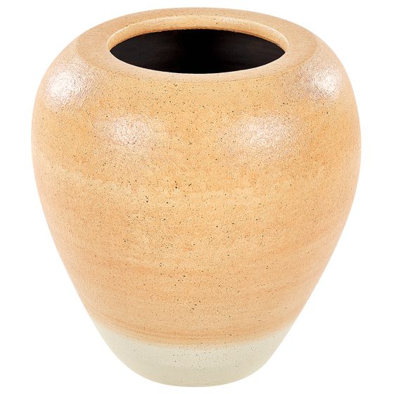 Dekovase SKIONE 34 cm Keramik Lysebrun