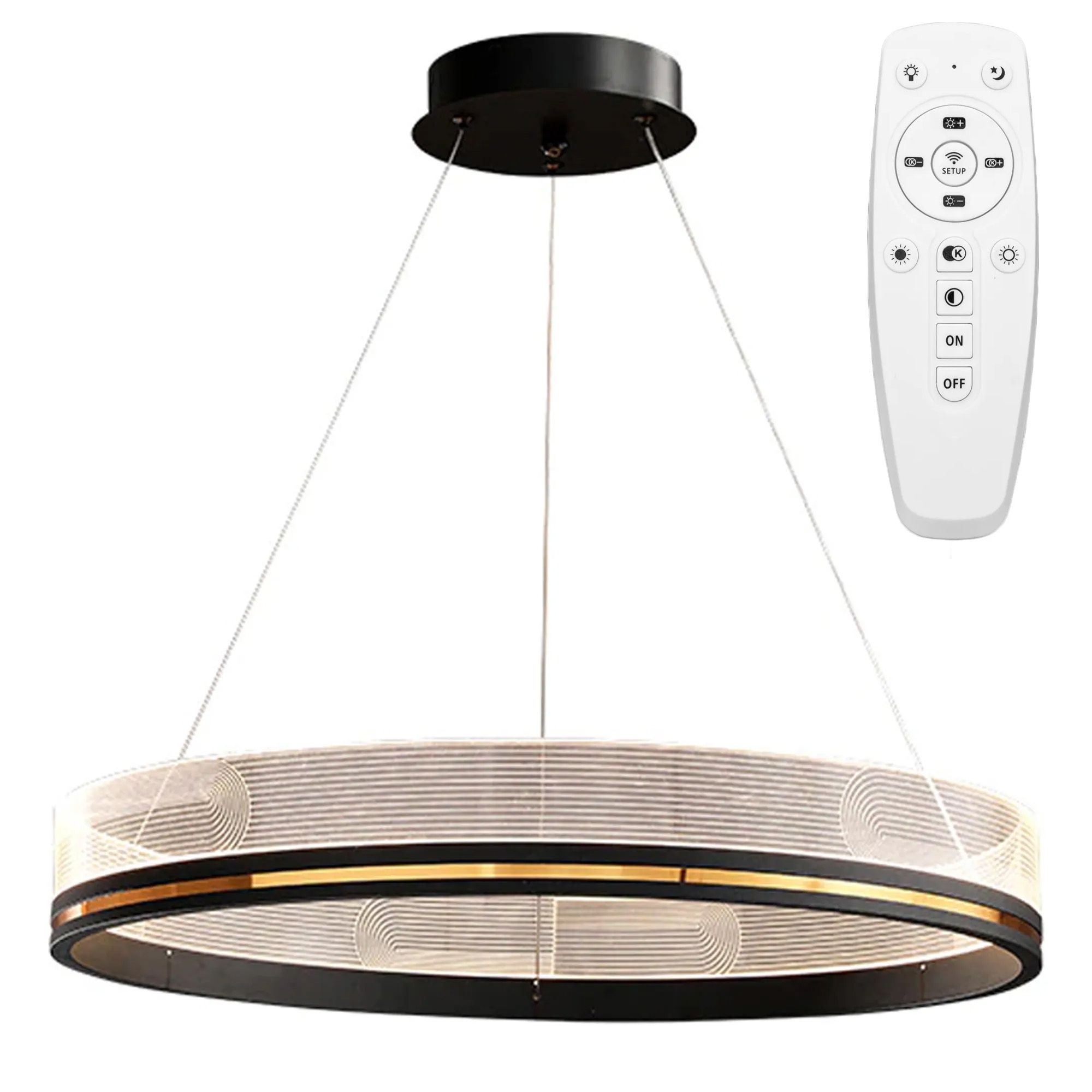 TOOLIGHT hængende loftlampe APP1192-CP 60CM LED Sort 60x60x73cm